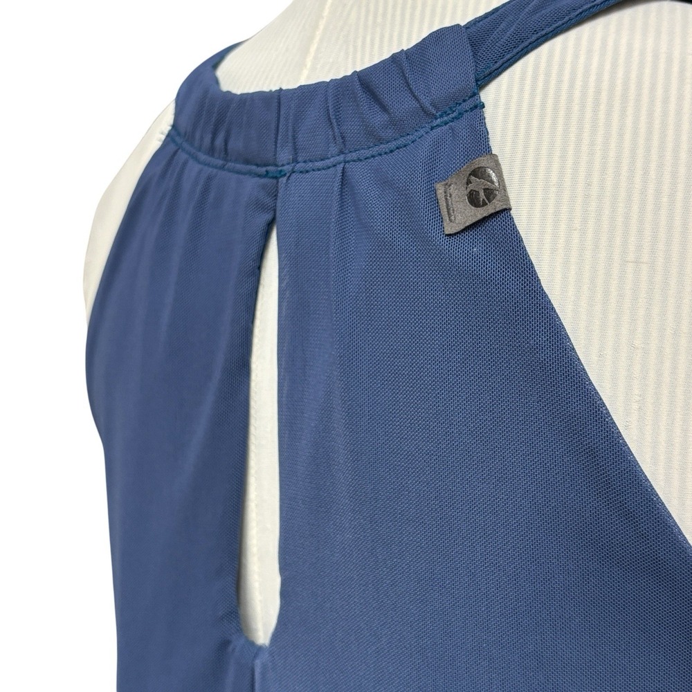 Oiselle Sz 10 Blue Mio Mesh Mini Dress Sleeveless Athletic Comfort Lightweight - Picture 7 of 16